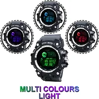 Stylish Grey Silicone Digital Watches For Men, Pack Of 1-thumb2
