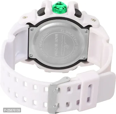 Stylish White Silicone Analog-Digital Watches For Men, Pack Of 1-thumb4