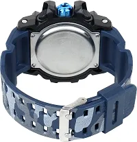 Stylish Blue Silicone Analog-Digital Watches For Men, Pack Of 1-thumb2