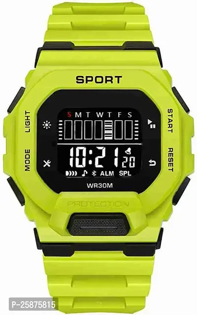 Stylish Yellow Silicone Digital Watches For Men, Pack Of 1-thumb0