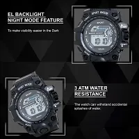 Stylish Black Silicone Digital Watches For Men, Pack Of 1-thumb3