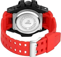 Stylish Red Silicone Digital Watches For Men, Pack Of 1-thumb2