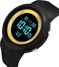 Stylish Black Silicone Digital Watches For Men, Pack Of 2-thumb1