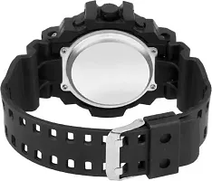 Stylish Black Silicone Digital Watches For Men, Pack Of 1-thumb1