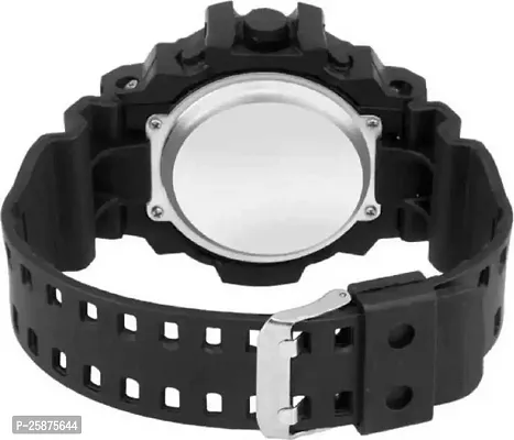 Stylish Black Silicone Digital Watches For Men, Pack Of 1-thumb2