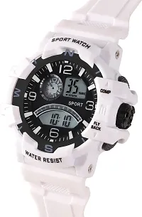 Stylish White Silicone Digital Watches For Men, Pack Of 1-thumb2