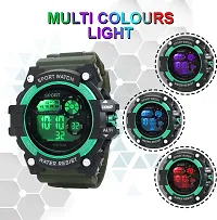 Stylish Green Silicone Digital Watches For Men, Pack Of 1-thumb3