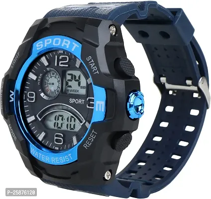 Stylish Blue Silicone Digital Watches For Men, Pack Of 1-thumb4