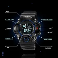 Stylish Black Silicone Digital Watches For Men, Pack Of 1-thumb1