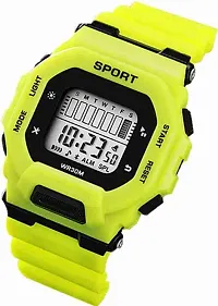 Stylish Yellow Silicone Digital Watches For Men, Pack Of 1-thumb1