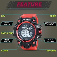 Stylish RED Silicone Digital Watches For Men, Pack Of 1-thumb1