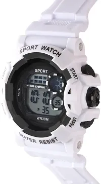 Stylish White Silicone Digital Watches For Men, Pack Of 1-thumb2