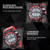 Stylish Red Silicone Analog-Digital Watches For Men, Pack Of 1-thumb2
