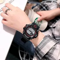 Stylish Black Silicone Digital Watches For Men, Pack Of 1-thumb3