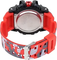 Stylish Red Silicone Analog-Digital Watches For Men, Pack Of 1-thumb1