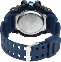 Stylish Blue Silicone Digital Watches For Men, Pack Of 1-thumb2