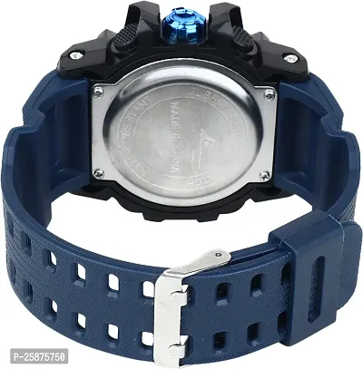 Stylish Blue Silicone Digital Watches For Men, Pack Of 1-thumb3