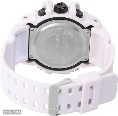 Stylish White Silicone Digital Watches For Men, Pack Of 1-thumb4