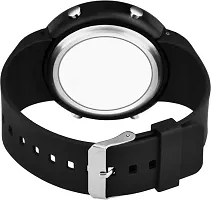 Stylish Black Silicone Digital Watches For Men, Pack Of 2-thumb2