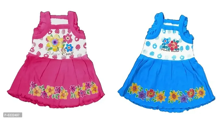 Baby Girls Premium Cotton Super Cool Frock - Pack of 2-thumb0
