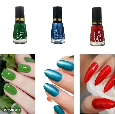 Pastel Color HD Shine Nail Polish Combo Green-Blue-RedMatte-thumb0