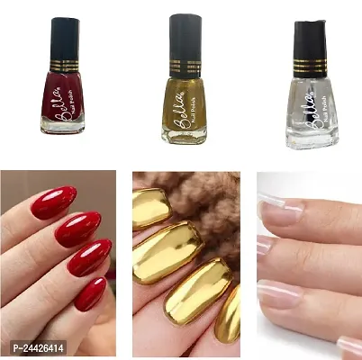 Dark Red Gold-Topcoat New Unique Color Rich Paint HD Shine Dazzling Glow Long Stable High Definition Nail Paint Combo