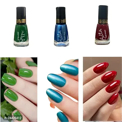 DarkRed-Green-Blue High shine Nail Polish Nail Paint Multi color Combo set-thumb0