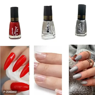 RedMatte-Topcoat-Silver Quick-dry Long Lasting  Chip Resistant Nail paint combo-thumb0