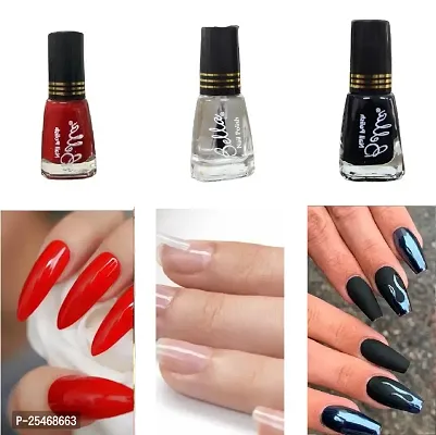 RedMatte-Topcoat-Black Quick-dry Long Lasting  Chip Resistant Nail paint combo