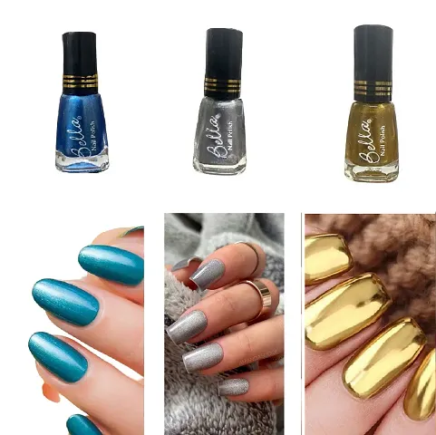 Blue-Silver-Golden Premium quality Nail polish Combo