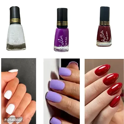 New Beautiful HD Color Nail Polish Combo White-Purple-Red_d