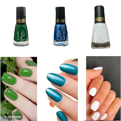 Pastel Color HD Shine Nail Polish Combo White-Blue-Green-thumb0