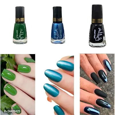 New Beautiful HD Color Nail Polish Combo Green-Blue-Black-thumb0