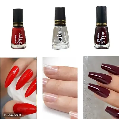 Topcoat-RedMatte-Maroon New Beautiful HD Color Nail Polish Combo