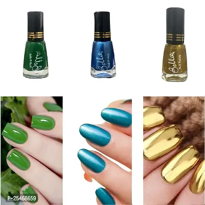 New Beautiful HD Color Nail Polish Combo Green-Golden-Blue-thumb0