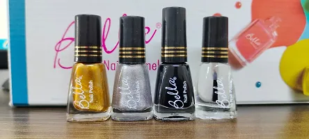 Bella Silver Golden Black Topcoat colors Nail Polish Combo-thumb1