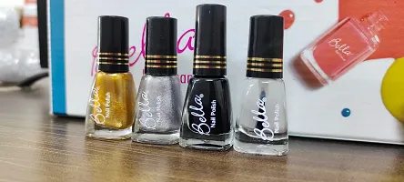 Bella Silver Golden Black Topcoat colors Nail Polish Combo-thumb2