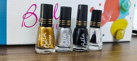 Bella Silver Golden Black Topcoat colors Nail Polish Combo-thumb4