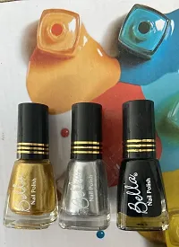 Bella Golden silver Black Nail Paint Combo of 3-thumb4