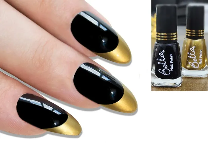 Quick dry Long lasting Nail Polish combo Color Golden-Black