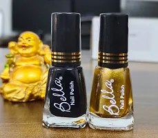 Quick dry Long lasting Nail Polish combo Color Golden-Black-thumb2