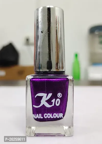 Metallic Finish Silver Purple  Nail polish combo-thumb2