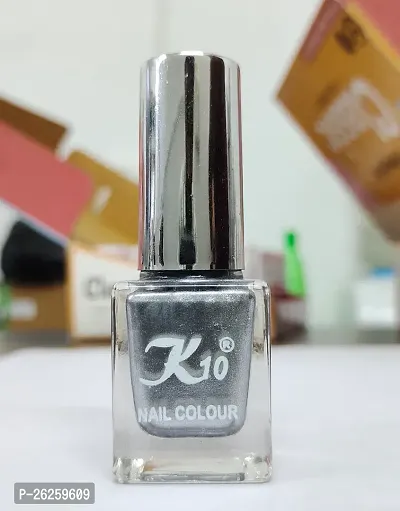 Metallic Finish Silver Red  Nail polish combo-thumb2