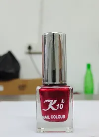 Metallic Finish Silver Dark Red  Nail polish combo-thumb1