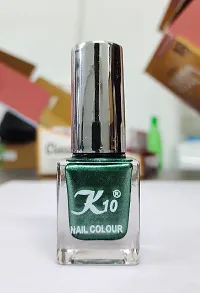 Metallic Finish Silver Green  Nail polish combo-thumb2