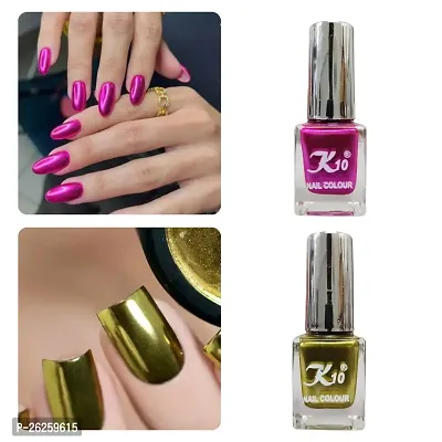 Metallic Finish Lemon Pink  Nail polish combo-thumb0