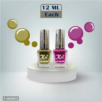 Metallic Finish Lemon Pink  Nail polish combo-thumb2