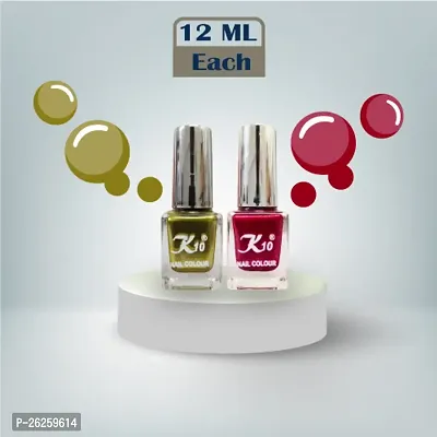 Metallic Finish Lemon Red  Nail polish combo-thumb2