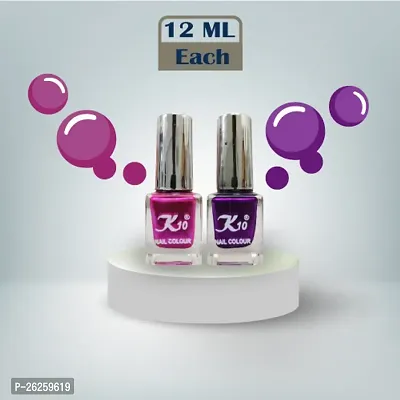 Metallic Finish Pink Purple  Nail polish combo-thumb2