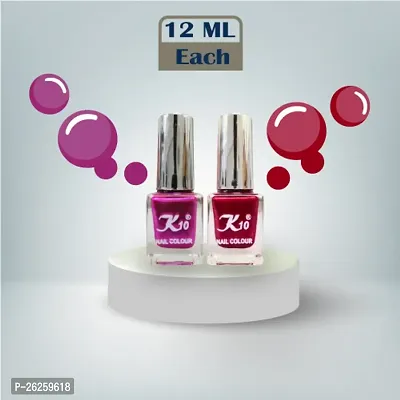 Metallic Finish Pink Red  Nail polish combo-thumb2